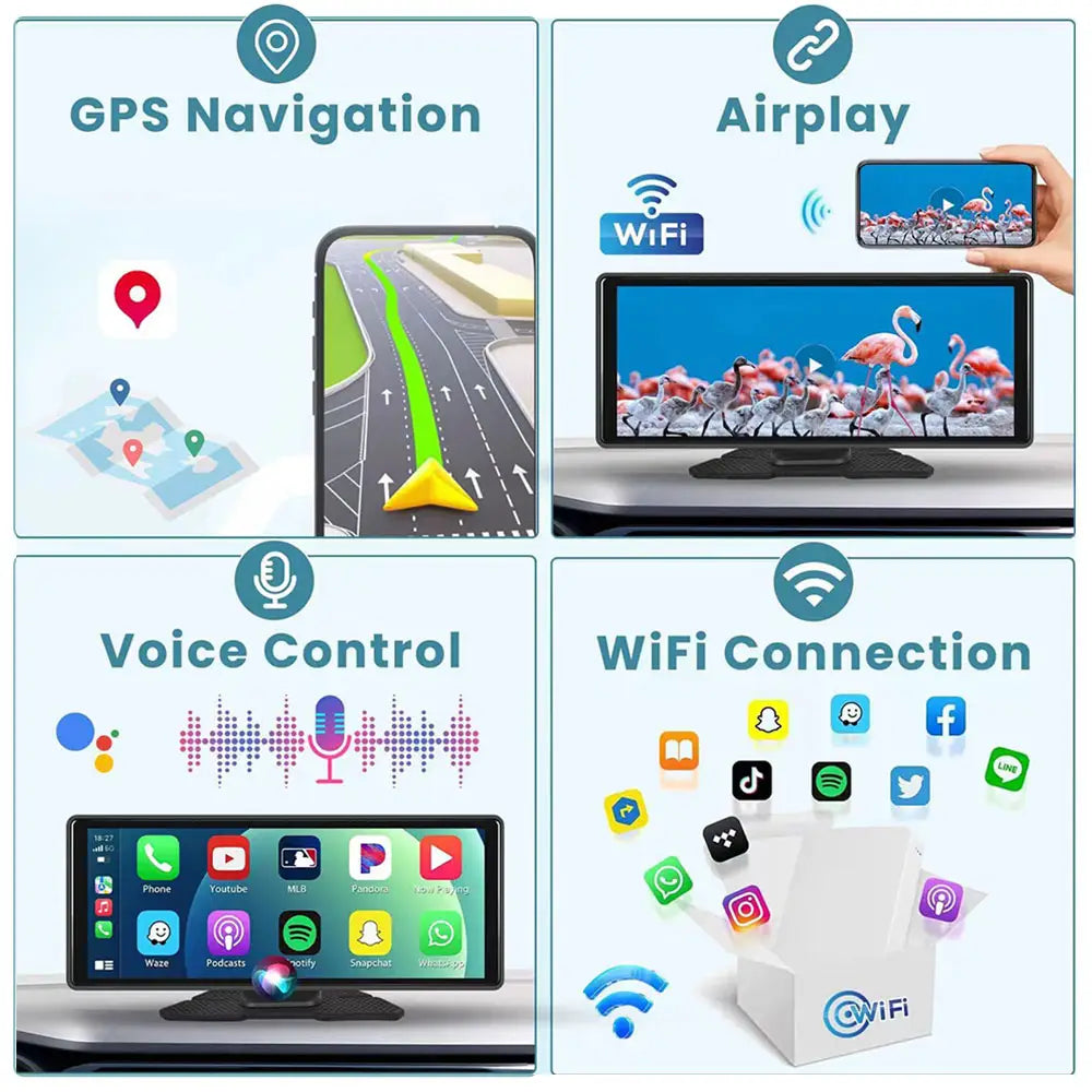 écran carplay autoradio 11.26 pouces portable universel adaptable avec toute voiture