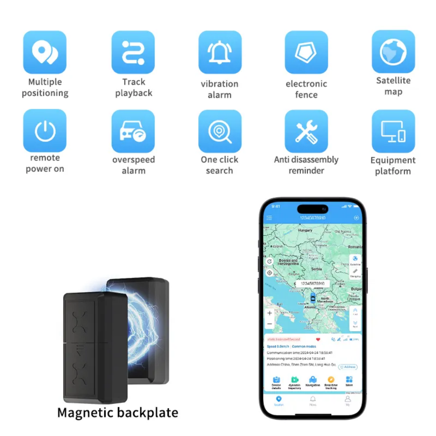 Mini traceur GPS portable avec suivi magnétique en temps réel, couverture mondiale complète, réseau GSM 4G LTE pour véhicules, enfants, chiens, camions