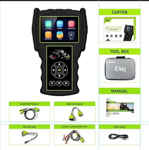 Outil de Diagnostic Professionnel JDiag M100 Pro pour Moto (Version OBD)