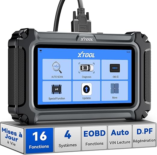 XTOOL Scanner D5S OBD2 : Outil de Diagnostic de Voiture 2026 avec 16 Réinitialisations, Transmission ABS SRS Moteur Lecteur de Codes avec Can FD, AutoVIN, Fonctions OBD2 Complètes, Mises à Jour à Vie
