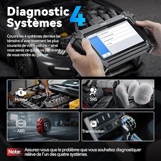 XTOOL Scanner D5S OBD2 : Outil de Diagnostic de Voiture 2026 avec 16 Réinitialisations, Transmission ABS SRS Moteur Lecteur de Codes avec Can FD, AutoVIN, Fonctions OBD2 Complètes, Mises à Jour à Vie