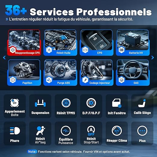 XTOOL D7 OBD2 Valise Diagnostic Auto Assisté par IA, Contrôle Bidirectionnel/Test Actif avec Codage ECU, Diagnostic Complet Système, 36+ Resets, ABS/EPB/SAS/BMS, CANFD/DOIP, Mise à Jour 3 Ans