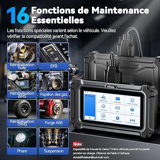 XTOOL Scanner D5S OBD2 : Outil de Diagnostic de Voiture 2026 avec 16 Réinitialisations, Transmission ABS SRS Moteur Lecteur de Codes avec Can FD, AutoVIN, Fonctions OBD2 Complètes, Mises à Jour à Vie