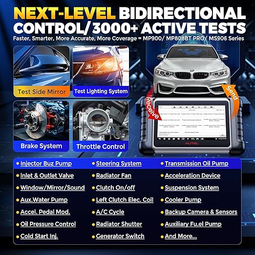 Autel MaxiCOM MK808BT PRO: 2025 Outils de Diagnostic Auto, Améliorée de MK808S MX808S MK808BT, Identique au MK900 MK900-BT, 3000+ Test Actif 28+ Services, Diagnostic Complet, OS11 Soutien BT506 MV108S