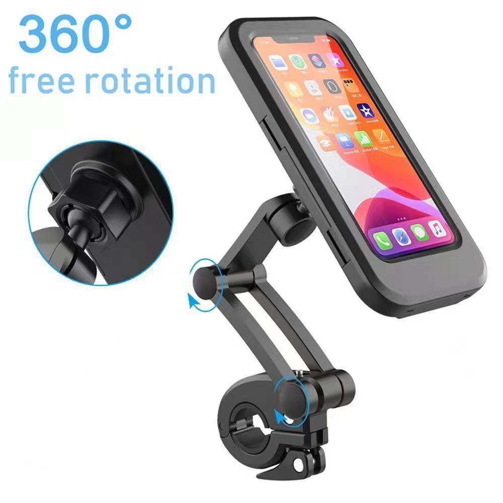 Support universel pour téléphone portable X619-1 pour vélo, moto, avec rotation à 360°, écran tactile, réglable, étanche et flexible