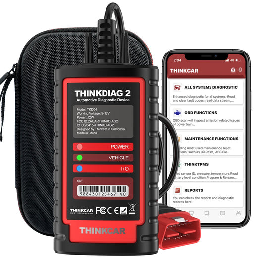 Thinkcar Valise Diagnostic Auto ThinkDiag 2, OBD-II français Fonctions avec 15 réinitialisation pour Systèmes Complets, Voiture Bluetooth 5.0 Soutien protocole Can-FD, Mise à Jour Gratuite 1 Ans