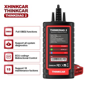 Thinkcar Valise Diagnostic Auto ThinkDiag 2, OBD-II français Fonctions avec 15 réinitialisation pour Systèmes Complets, Voiture Bluetooth 5.0 Soutien protocole Can-FD, Mise à Jour Gratuite 1 Ans